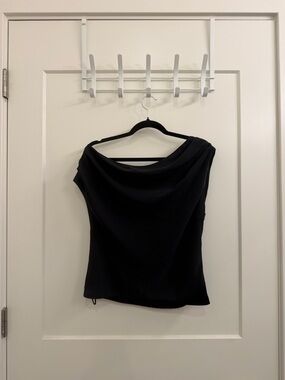 Abercrombie & Fitch Black Draped Off-Shoulder top
